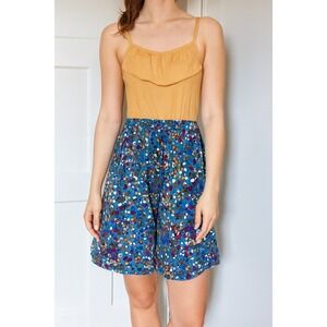 Hanna‎ Andersson Kids Floral Jumpsuit Size 140 (US 10) Mustard Yellow Blue